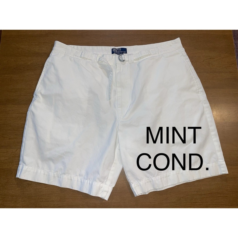 Polo Ralph Lauren D Ring Belted Shorts Men 40 White Beach Golf Resort Cruise